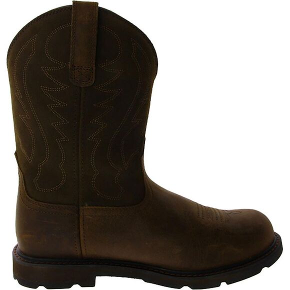 Ariat Mens Groundbreaker Brown Leather Steel Toe Work Boots Shoes NWT - Picture 2 of 3